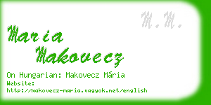 maria makovecz business card